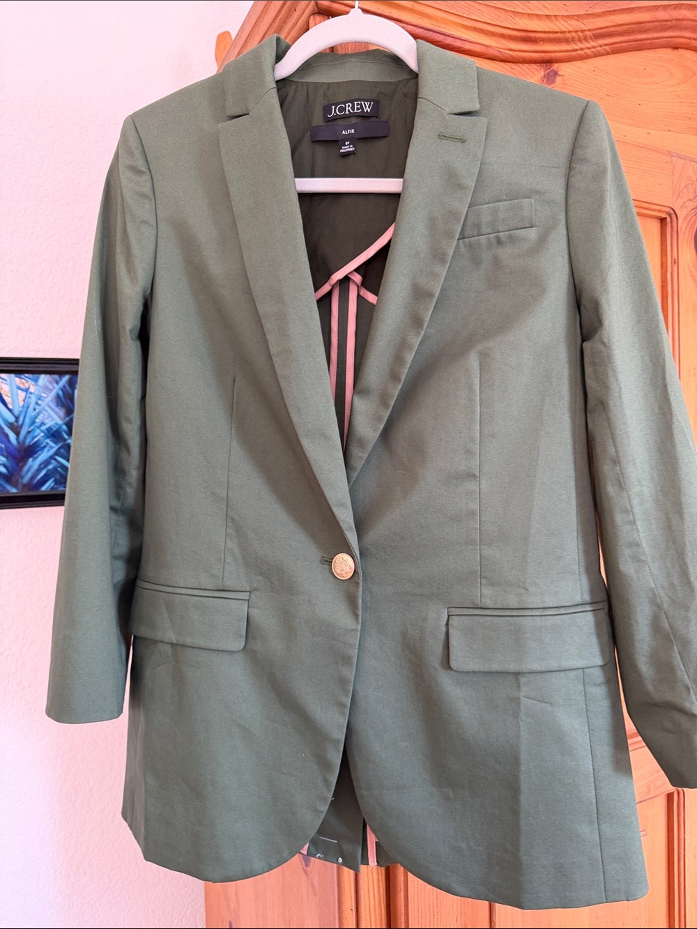 J. Crew Olive Green Single-Button Blazer